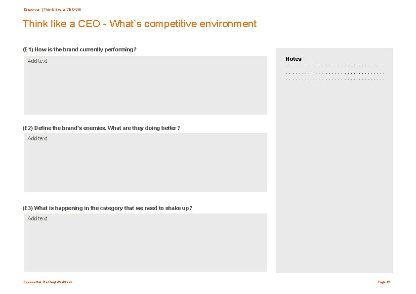 Discover | Think like a CEO 5/5 Think like a CEO - What’s competitive