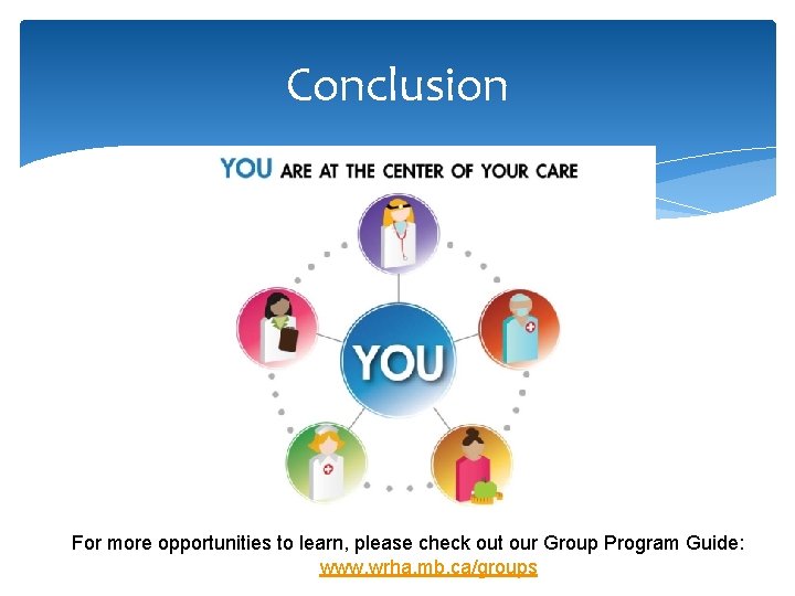 Conclusion For more opportunities to learn, please check out our Group Program Guide: www.