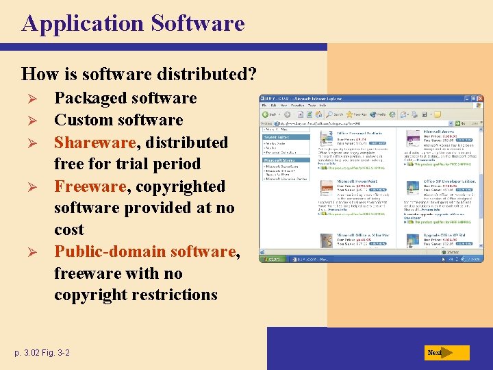 Application Software How is software distributed? Ø Ø Ø Packaged software Custom software Shareware,