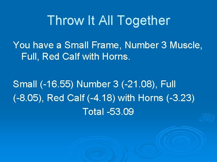 Throw It All Together You have a Small Frame, Number 3 Muscle, Full, Red