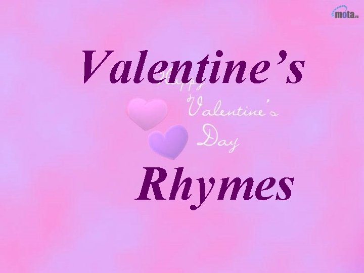 Valentine’s Rhymes 
