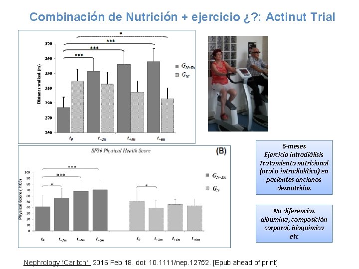 Combinación de Nutrición + ejercicio ¿? : Actinut Trial 6 -meses Ejercicio intradiálisis Tratamiento