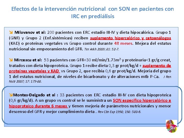 Efectos de la intervención nutricional con SON en pacientes con IRC en prediálisis î