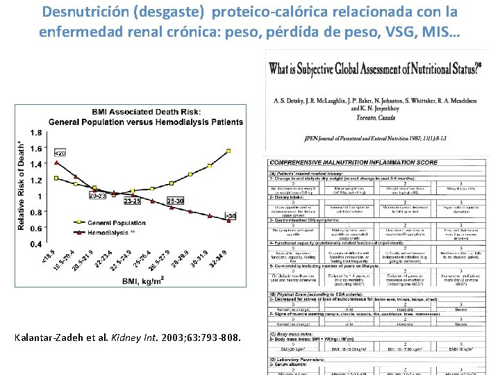 Desnutrición (desgaste) proteico-calórica relacionada con la enfermedad renal crónica: peso, pérdida de peso, VSG,
