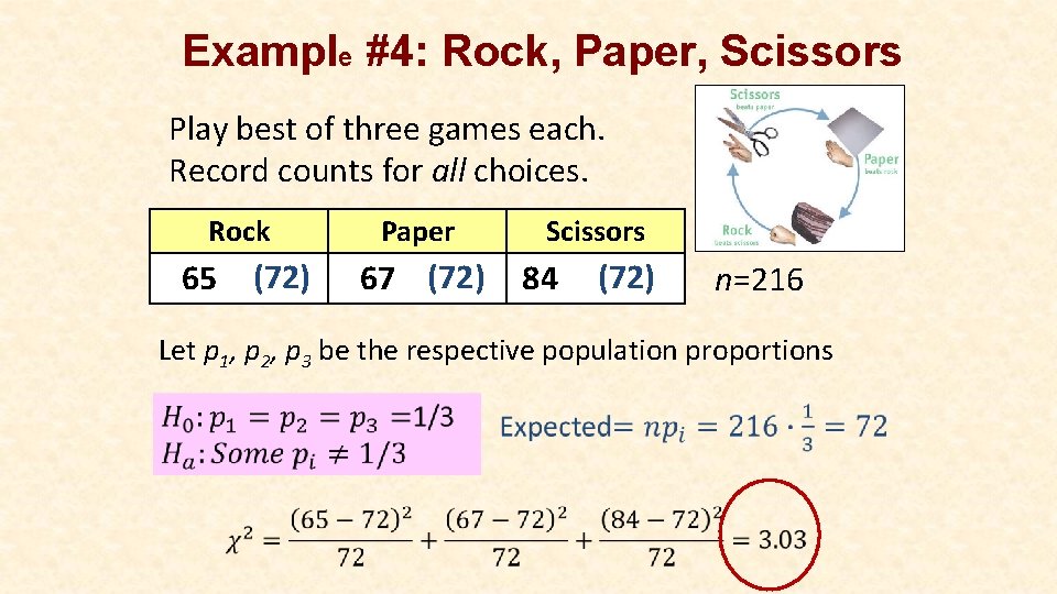 Example #4: Rock, Paper, Scissors Play best of three games each. Record counts for