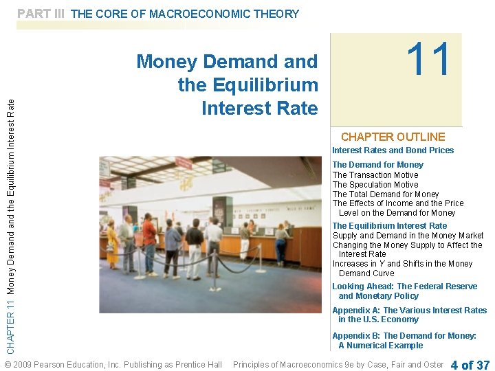 CHAPTER 11 Money Demand the Equilibrium Interest Rate PART III THE CORE OF MACROECONOMIC