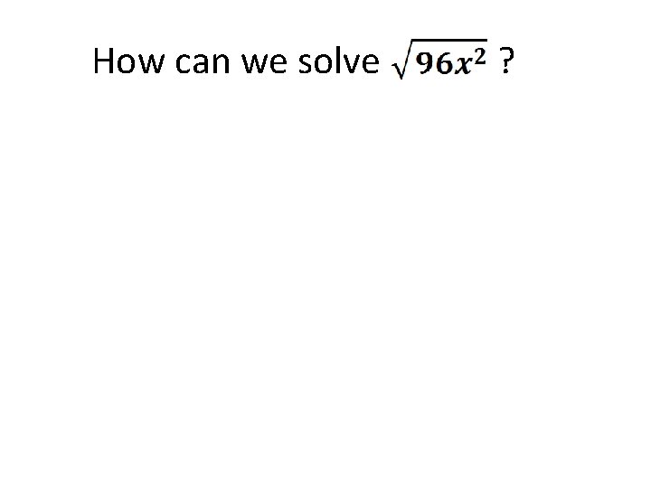 How can we solve ? 