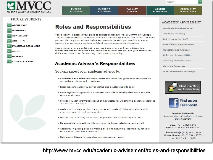 http: //www. mvcc. edu/academic-advisement/roles-and-responsibilities 