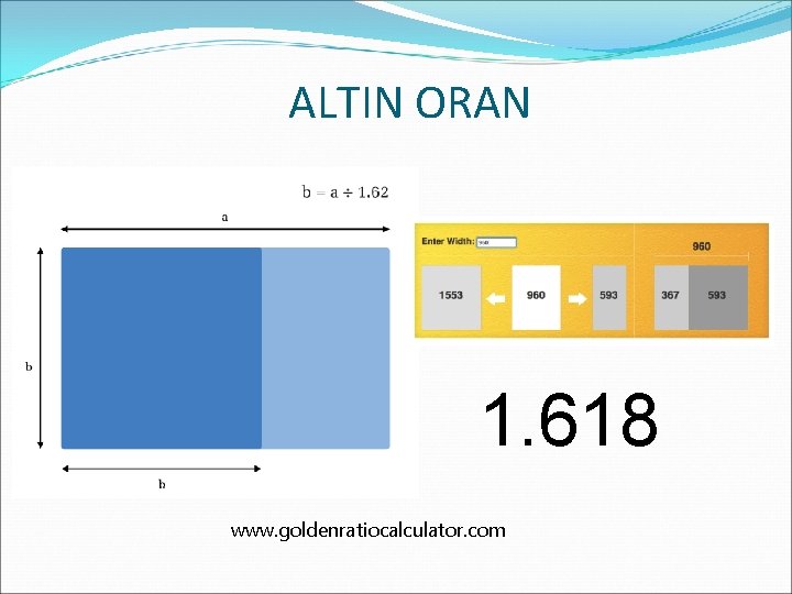 ALTIN ORAN 1. 618 www. goldenratiocalculator. com 