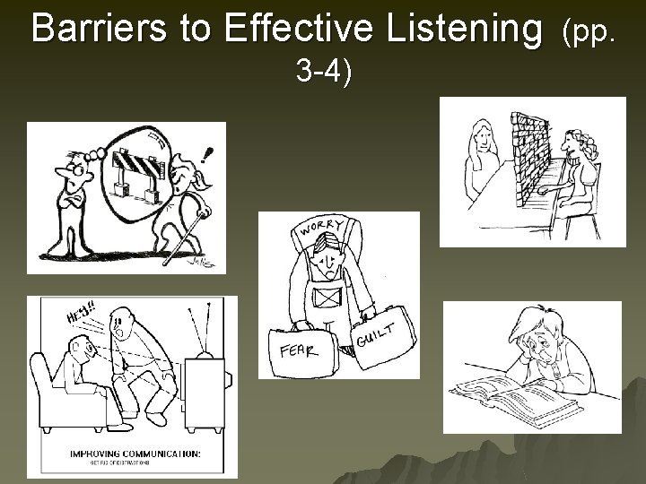 Barriers to Effective Listening (pp. 3 -4) 