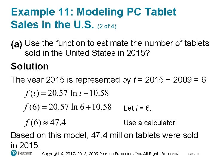 Example 11: Modeling PC Tablet Sales in the U. S. (2 of 4) (a)