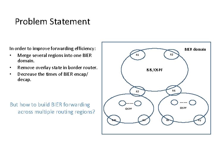 Problem Statement In order to improve forwarding efficiency: • Merge several regions into one