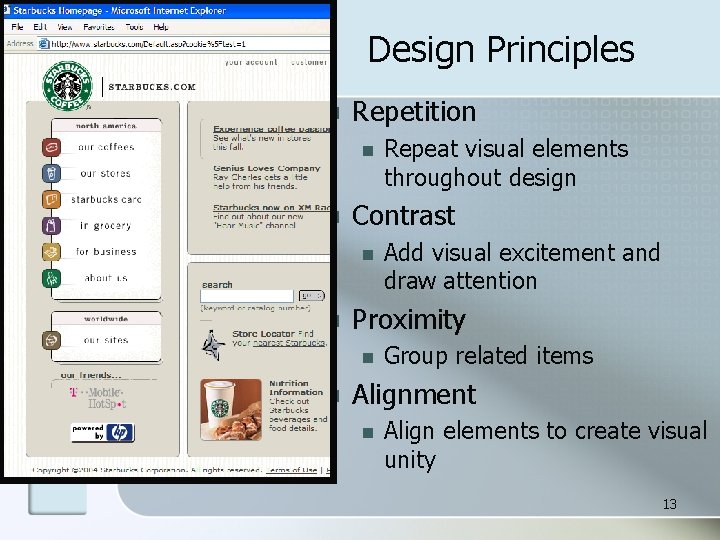 Design Principles n Repetition n n Contrast n n Add visual excitement and draw