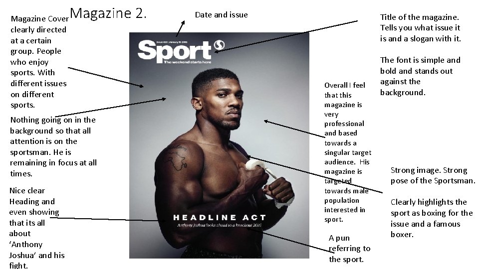 Magazine Cover clearly directed at a certain group. People who enjoy sports. With different