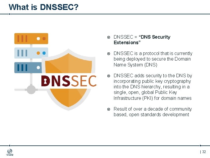 What is DNSSEC? DNSSEC = “DNS Security Extensions” DNSSEC is a protocol that is