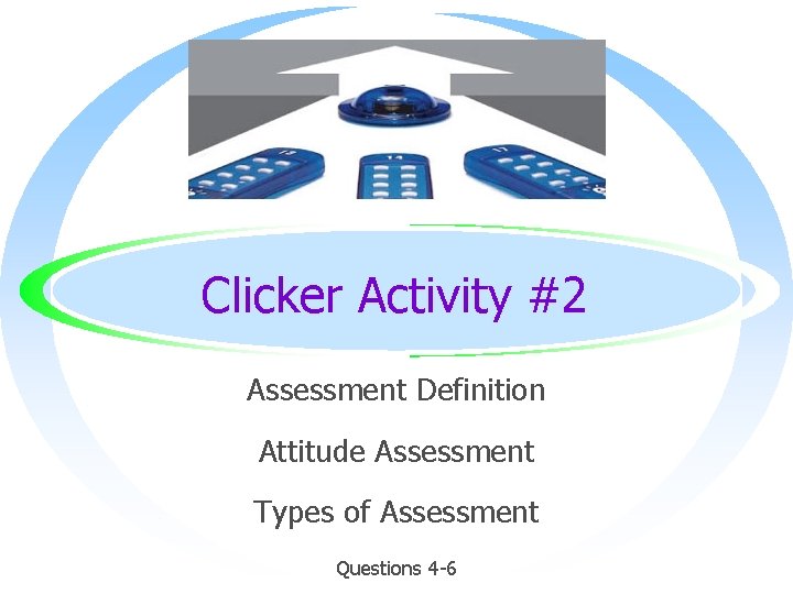 Clicker Activity #2 Assessment Definition Attitude Assessment Types of Assessment Questions 4 -6 