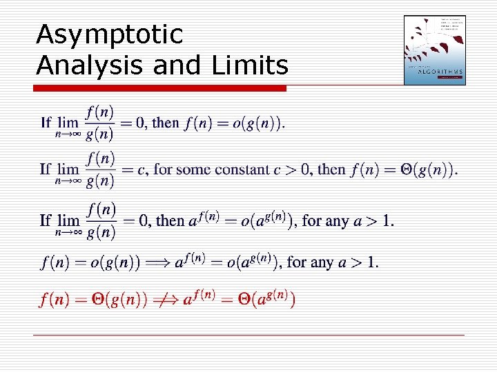Asymptotic Analysis and Limits 