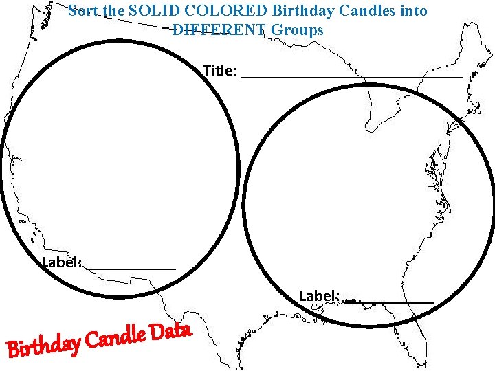 Sort the SOLID COLORED Birthday Candles into DIFFERENT Groups Title: ______________ Label: ___________ a
