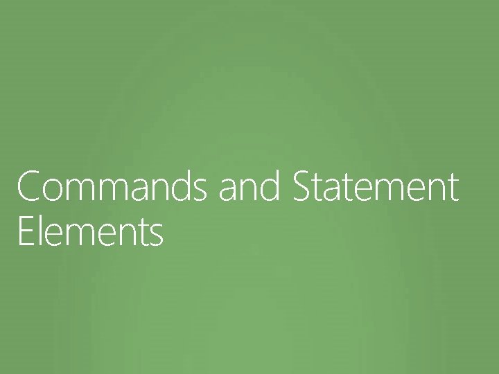 Commands and Statement Elements 