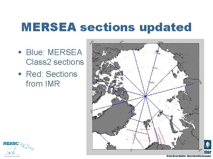 MERSEA sections updated § Blue: MERSEA Class 2 sections § Red: Sections from IMR