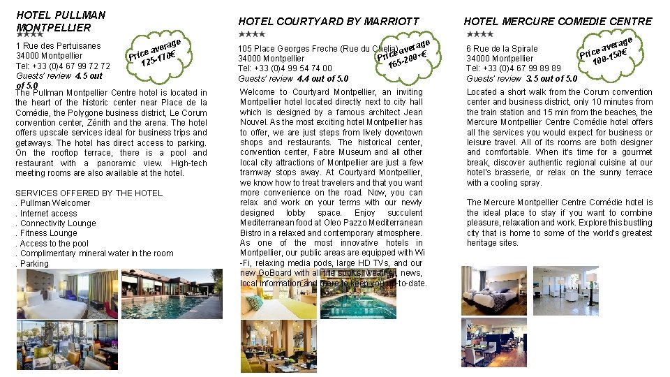 HOTEL PULLMAN MONTPELLIER ge 1 Rue des Pertuisanes vera a e 34000 Montpellier Pric
