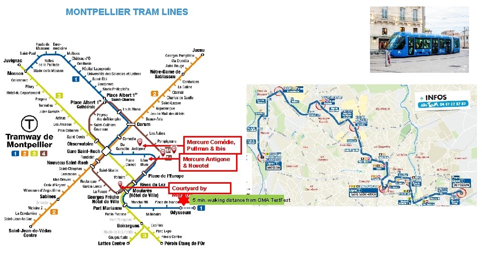 MONTPELLIER TRAM LINES Mercure Comédie, Pullman & Ibis Mercure Antigone & Novotel Courtyard by