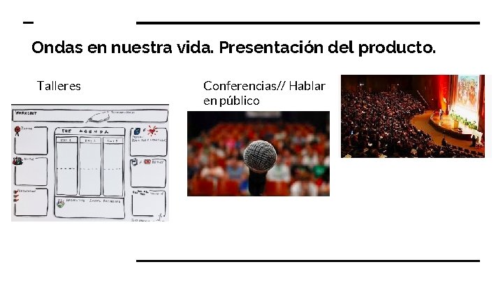 Ondas en nuestra vida. Presentación del producto. Talleres Conferencias// Hablar en público 