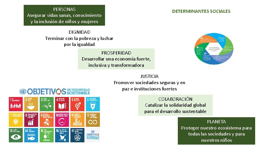 PERSONAS Asegurar vidas sanas, conocimiento y la inclusión de niños y mujeres DETERMINANTES SOCIALES