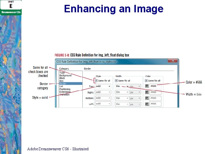 Enhancing an Image Adobe Dreamweaver CS 6 - Illustrated 