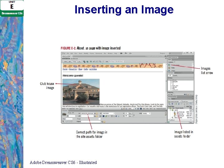 Inserting an Image Adobe Dreamweaver CS 6 - Illustrated 