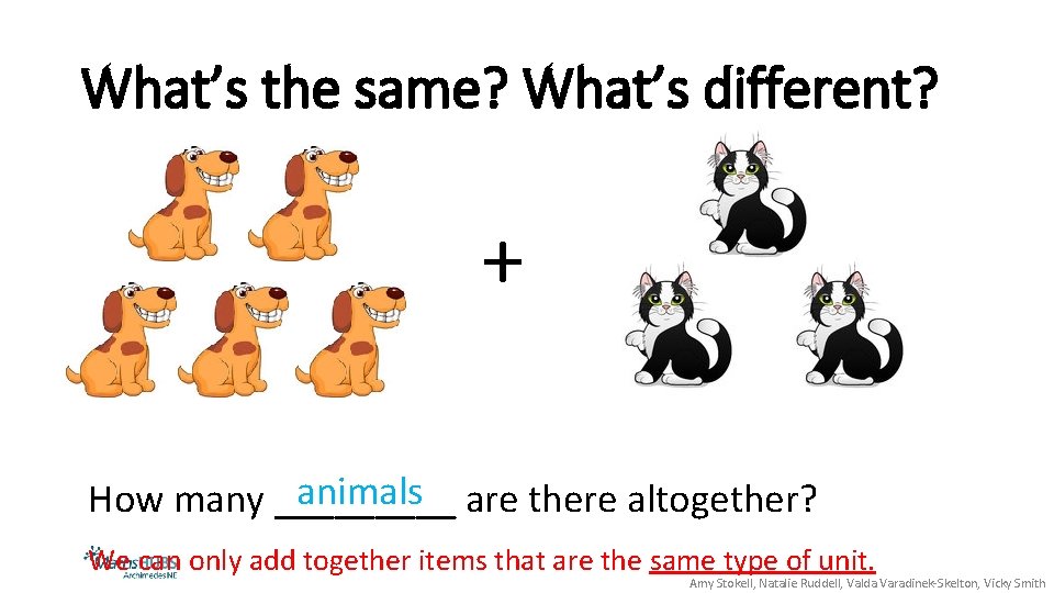 What’s the same? What’s different? + animals are there altogether? How many _____ We