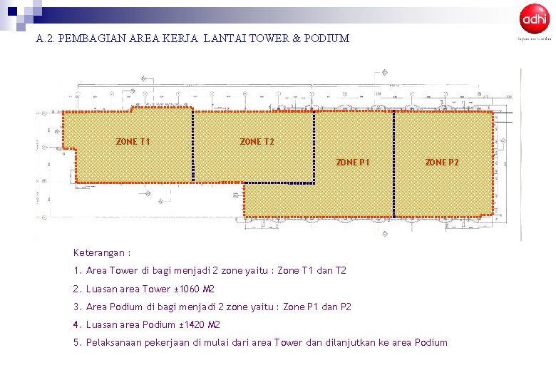 A. 2. PEMBAGIAN AREA KERJA LANTAI TOWER & PODIUM ZONE T 1 ZONE T