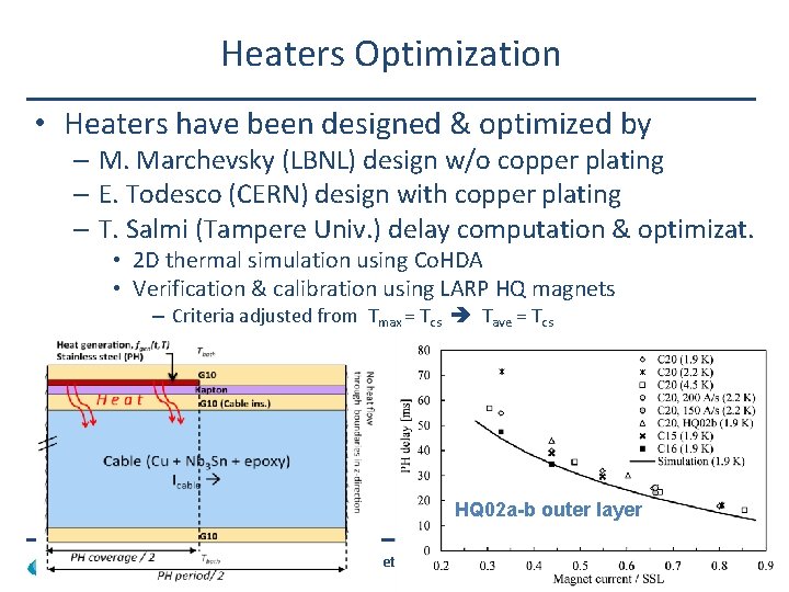 Heaters Optimization • Heaters have been designed & optimized by – M. Marchevsky (LBNL)