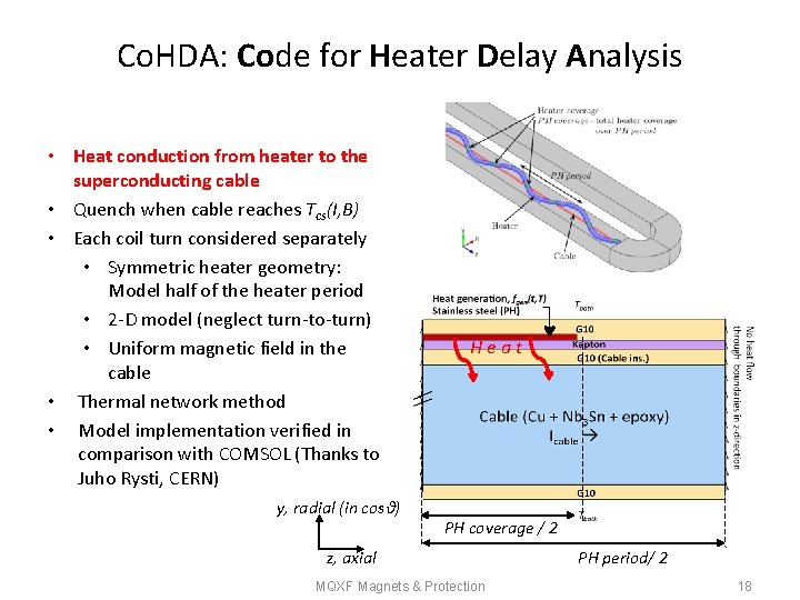 Co. HDA: Code for Heater Delay Analysis • Heat conduction from heater to the