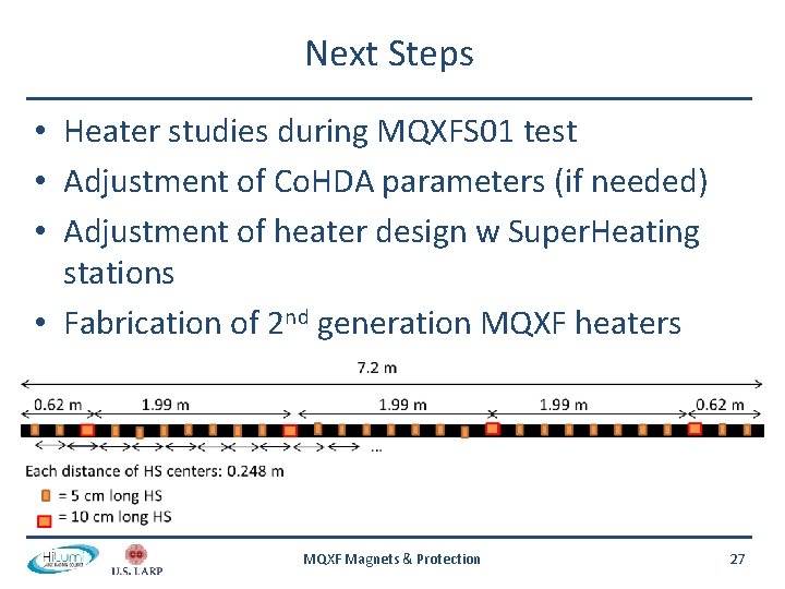 Next Steps • Heater studies during MQXFS 01 test • Adjustment of Co. HDA