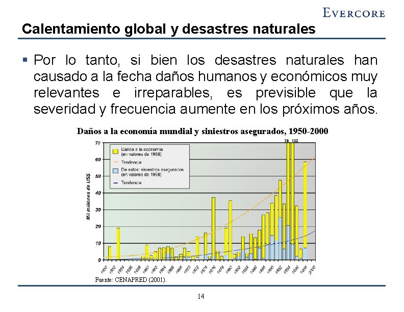 Calentamiento global y desastres naturales § Por lo tanto, si bien los desastres naturales