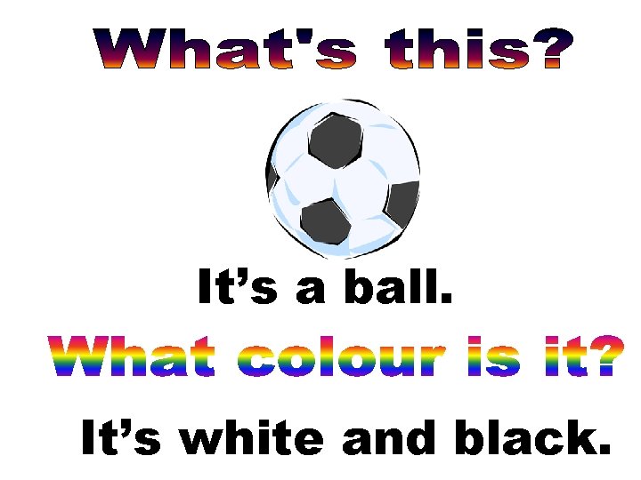 It’s a ball. It’s white and black. 