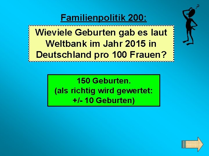 Familienpolitik 200: Wieviele Geburten gab es laut Weltbank im Jahr 2015 in Deutschland pro
