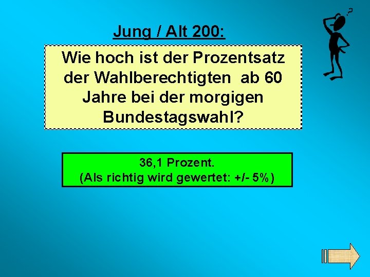 Jung / Alt 200: Wie hoch ist der Prozentsatz der Wahlberechtigten ab 60 Jahre