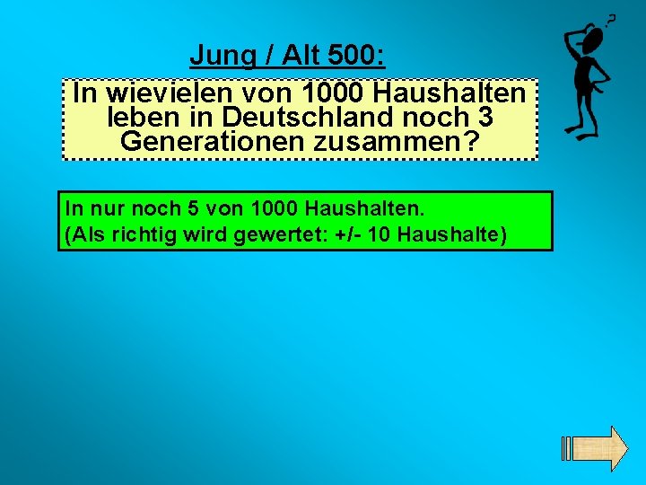 Jung / Alt 500: In wievielen von 1000 Haushalten leben in Deutschland noch 3