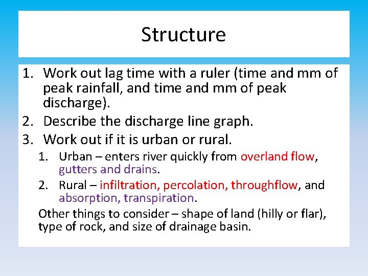 Structure 1. Work out lag time with a ruler (time and mm of peak