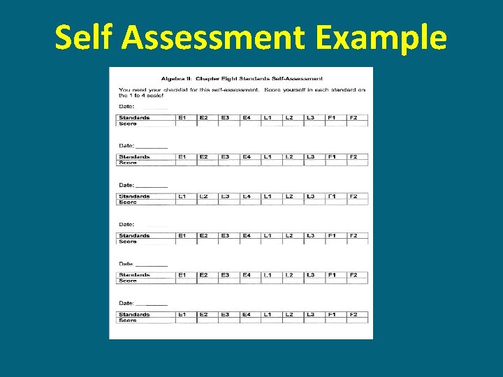 Self Assessment Example 