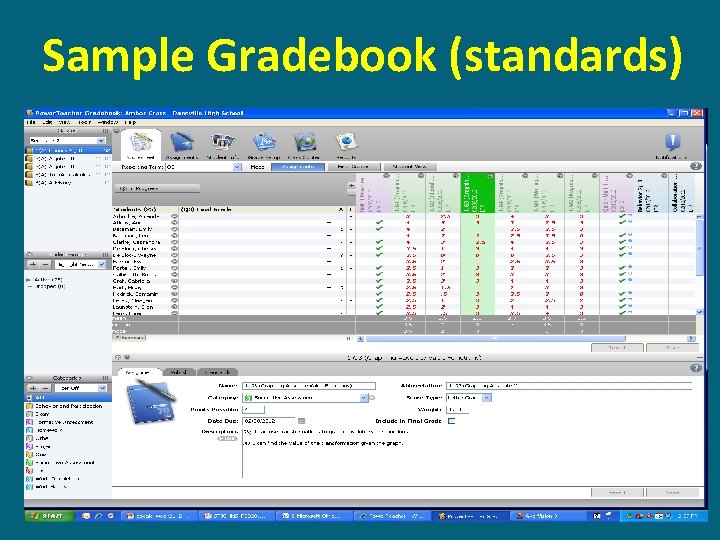 Sample Gradebook (standards) 