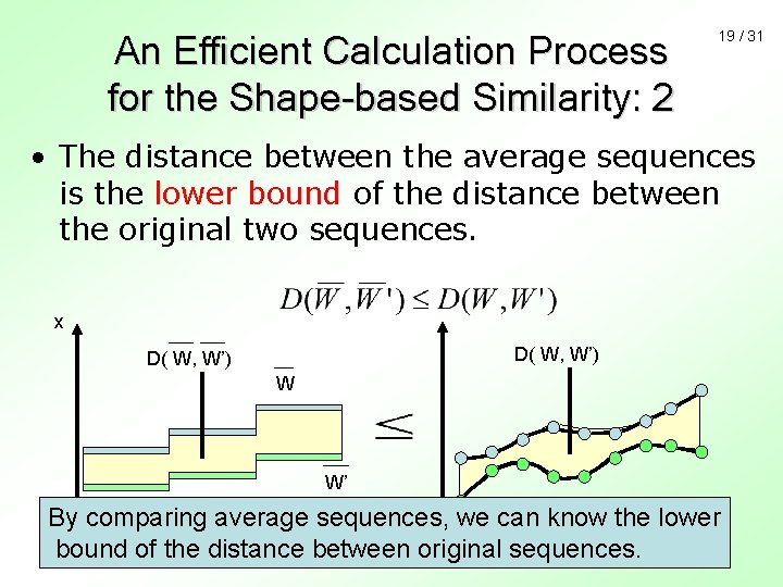 An Efficient Calculation Process for the Shape-based Similarity: 2 19 / 31 • The