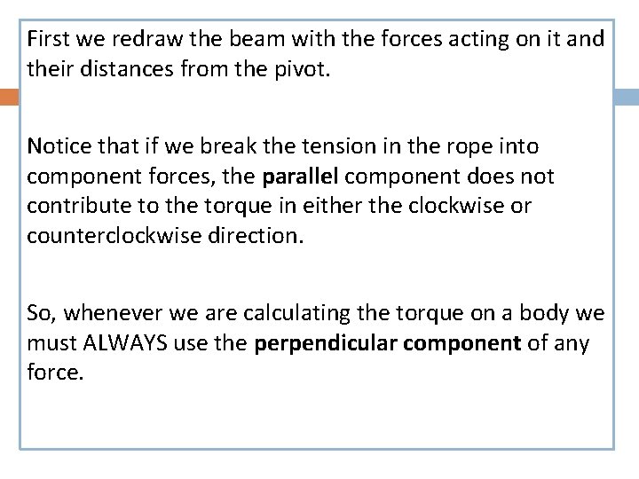 First we redraw the beam with the forces acting on it and their distances