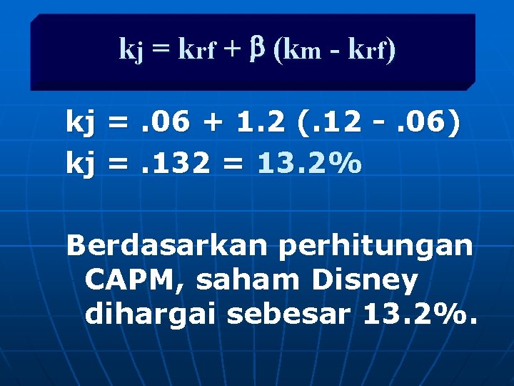 kj = krf + b (km - krf) kj =. 06 + 1. 2