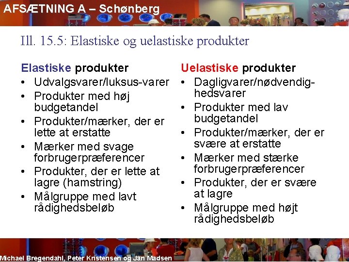 AFSÆTNING A – Schønberg Ill. 15. 5: Elastiske og uelastiske produkter Elastiske produkter •