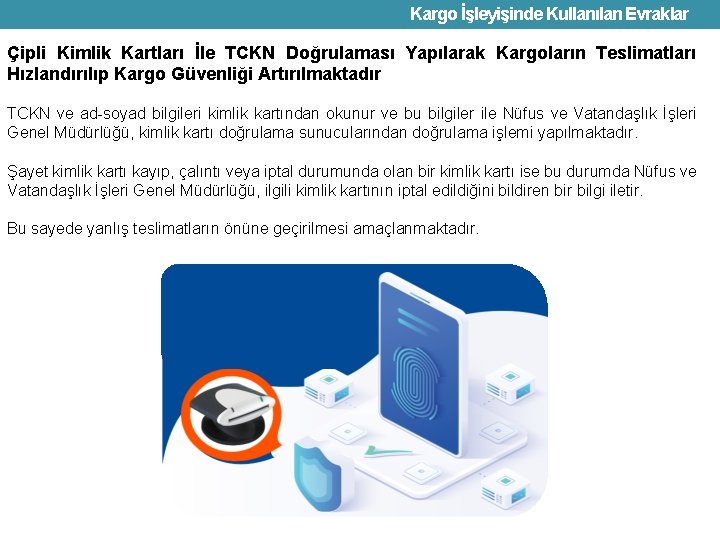 Kargo İşleyişinde Kullanılan Evraklar Çipli Kimlik Kartları İle TCKN Doğrulaması Yapılarak Kargoların Teslimatları Hızlandırılıp