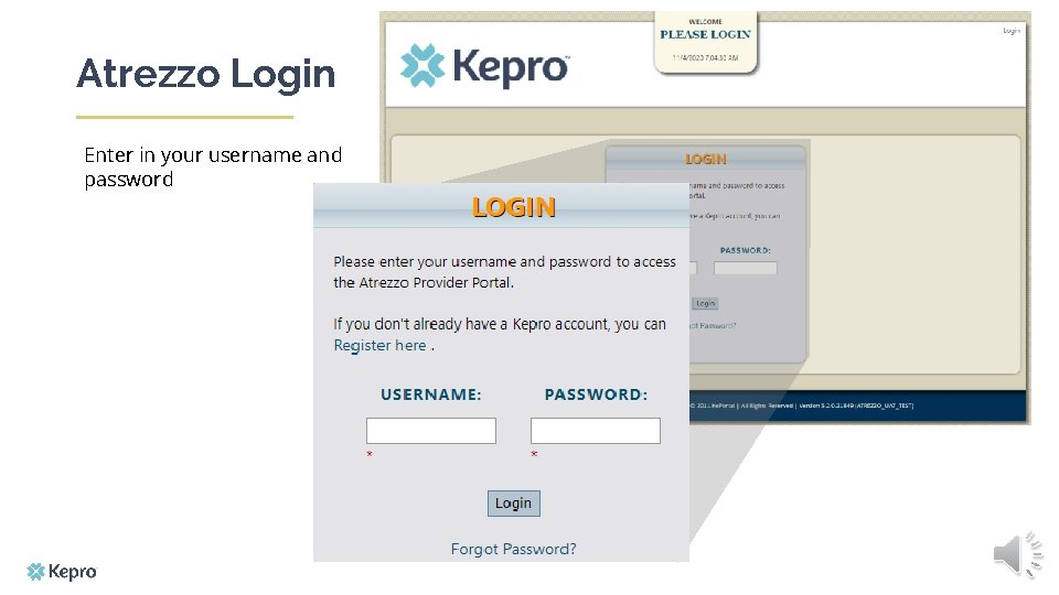 Atrezzo Login Enter in your username and password 