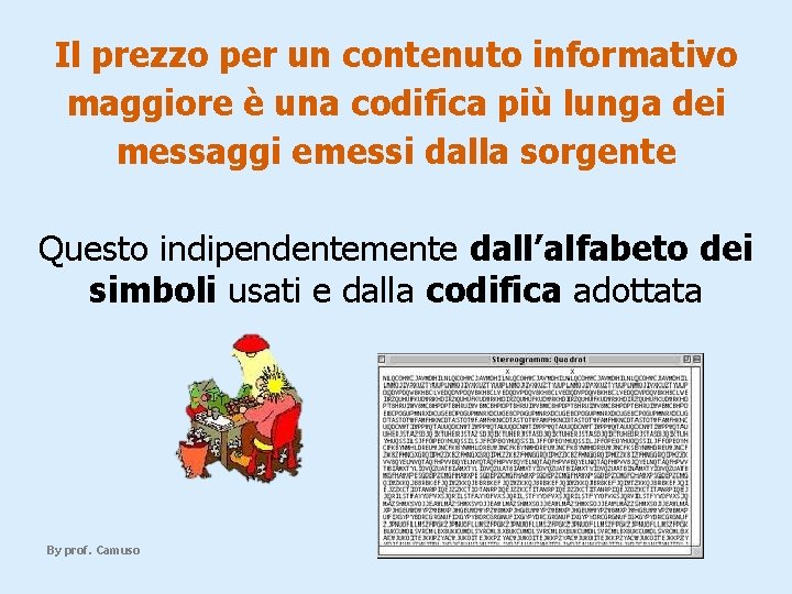 Il prezzo per un contenuto informativo maggiore è una codifica più lunga dei messaggi